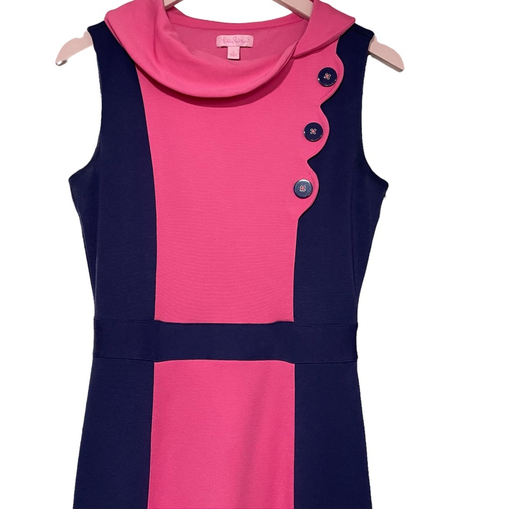 Lilly Pulitzer Color Block Knit Dress With Collar Small